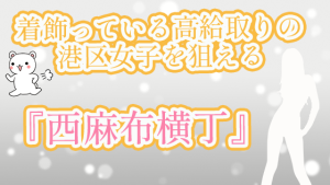 着飾っている高給取りの港区女子を狙える『西麻布横丁』