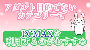 アダルト目的でないカテゴリーでPCMAXを利用するのがおすすめ