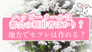 ハッピーメールは都会の利用者ばかり？地方でセフレは作れる？
