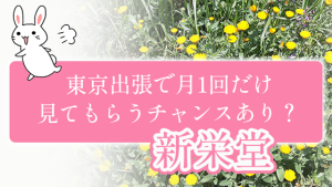 東京出張で月1回だけ見てもらうチャンスあり？『新栄堂』